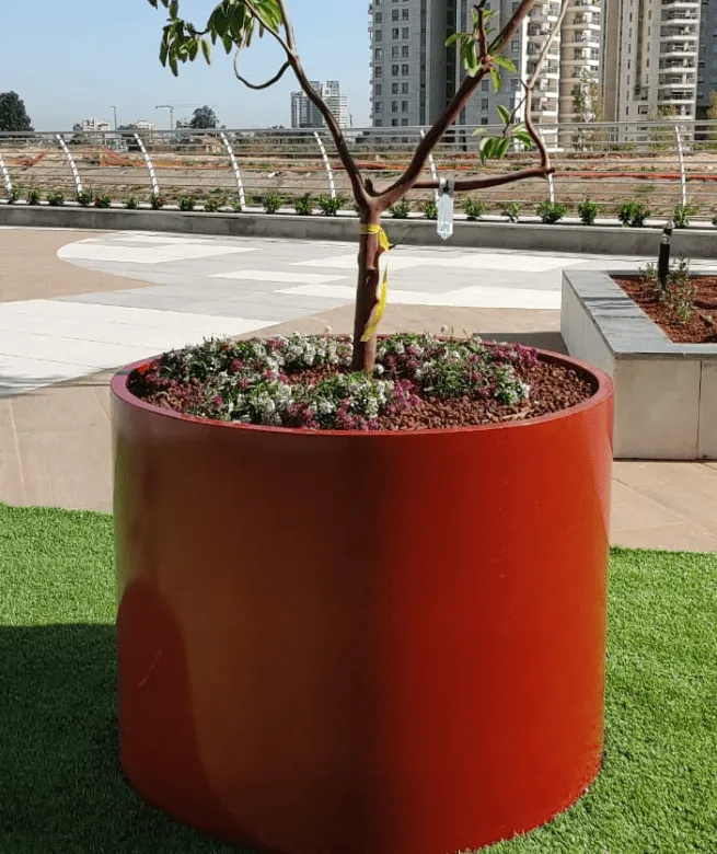 מיכל שתילה ברזל עגול גבוה: תמונה 1