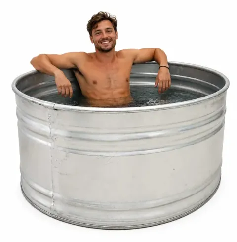 אמבטיית קרח עגולה לספורטאים ומיינדפולנס