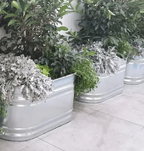 אדנית רטרו אורבן אובלית גבוהה לשתילה ברזל מגולוון: תמונה 3