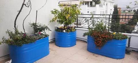 מיכל שתילה עגול רטרו אורבן גבוה: תמונה 4
