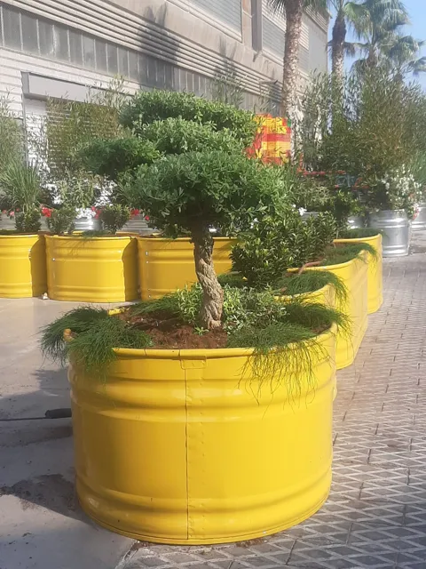 אדנית רטרו אורבן אובלית גבוהה ורחבה לשתילה ברזל מגולוון: תמונה 3